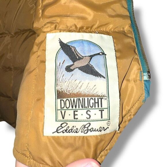Teal Eddie Bauer Goose Downlight Quilted Vest Sz M - Picture 5 of 6